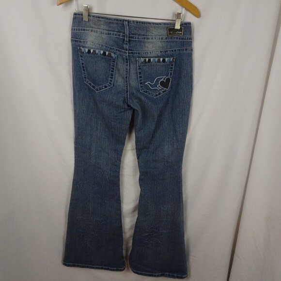 Y2K Vintage Sears Industrial Cotton Fit & Flare Juniors Jeans Size 9 - Picture 2 of 9